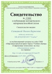 22 июля 2013 Свидетельство о публикации 